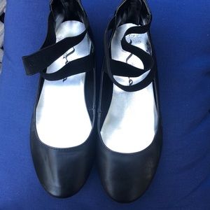 Girls Black Lace up Flats